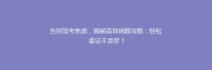 告别驾考焦虑，揭秘高效刷题攻略：轻松拿证不是梦！