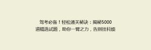驾考必备！轻松通关秘诀：揭秘5000道精选试题，助你一臂之力，告别挂科烦恼！